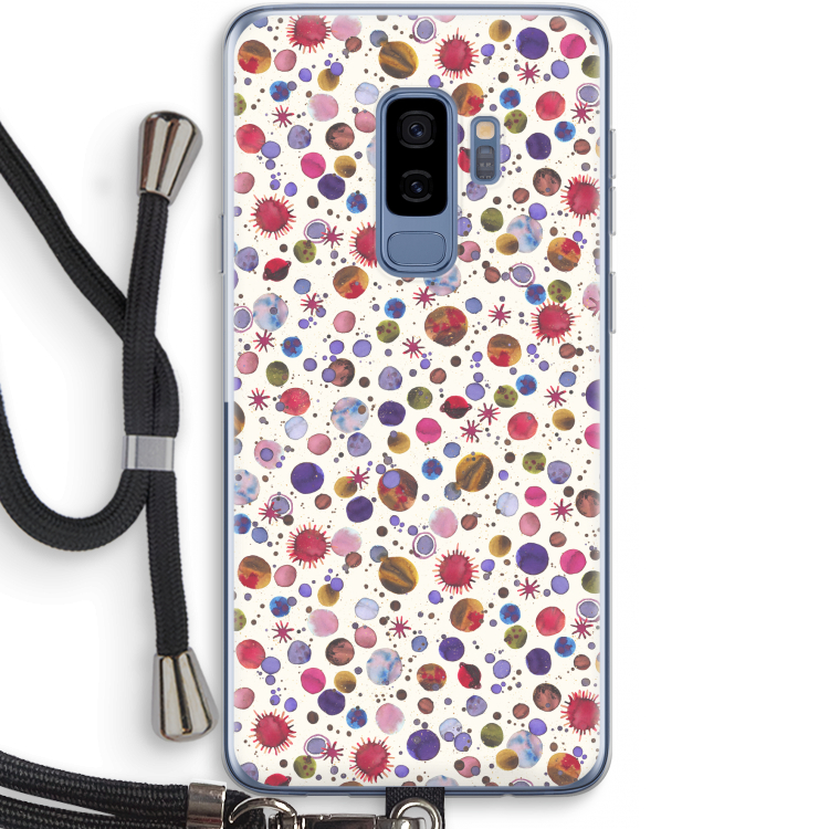 Planets Space: Samsung Galaxy S9 Plus Transparant Hoesje met koord