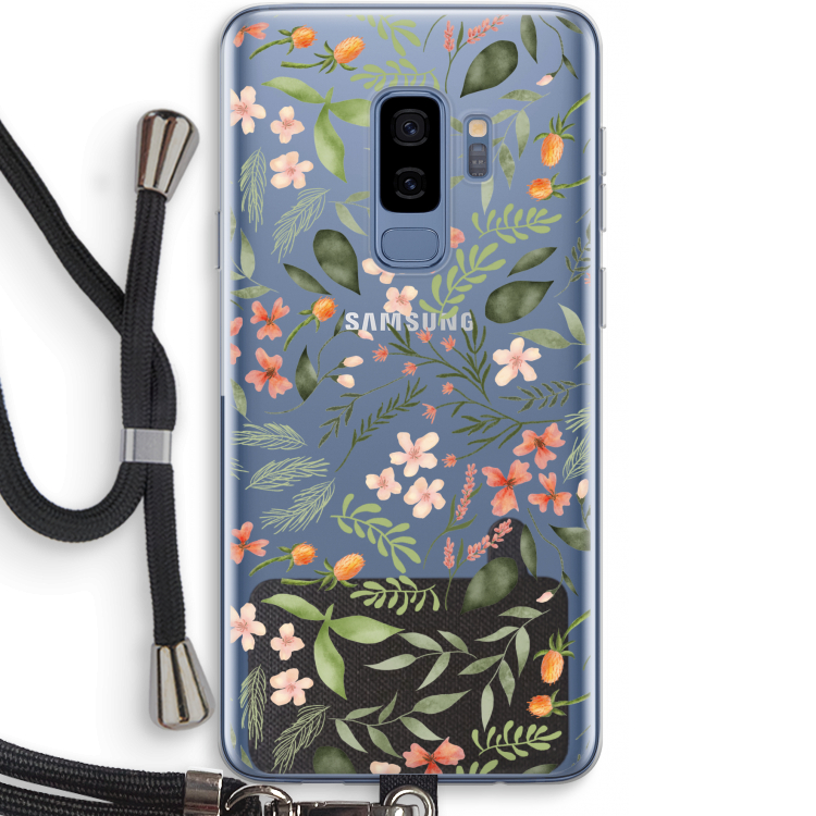 Sweet little flowers: Samsung Galaxy S9 Plus Transparant Hoesje met koord