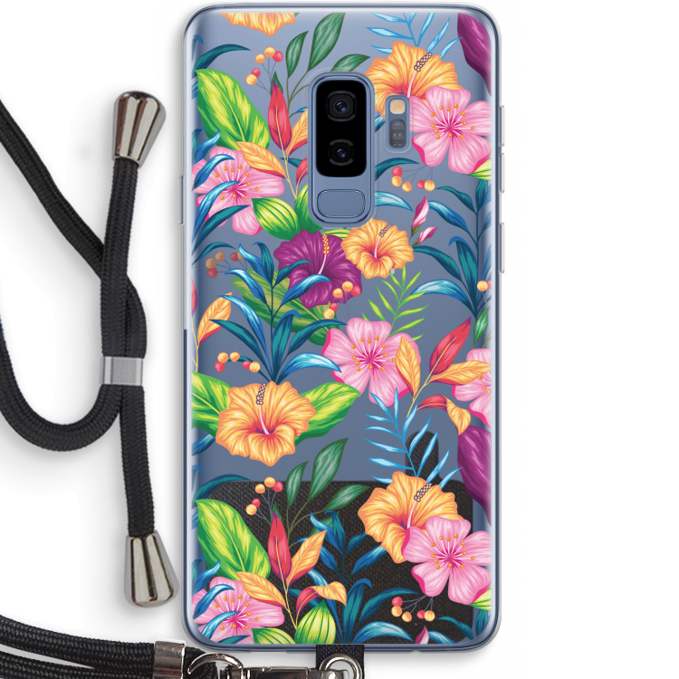 Tropisch 2: Samsung Galaxy S9 Plus Transparant Hoesje met koord