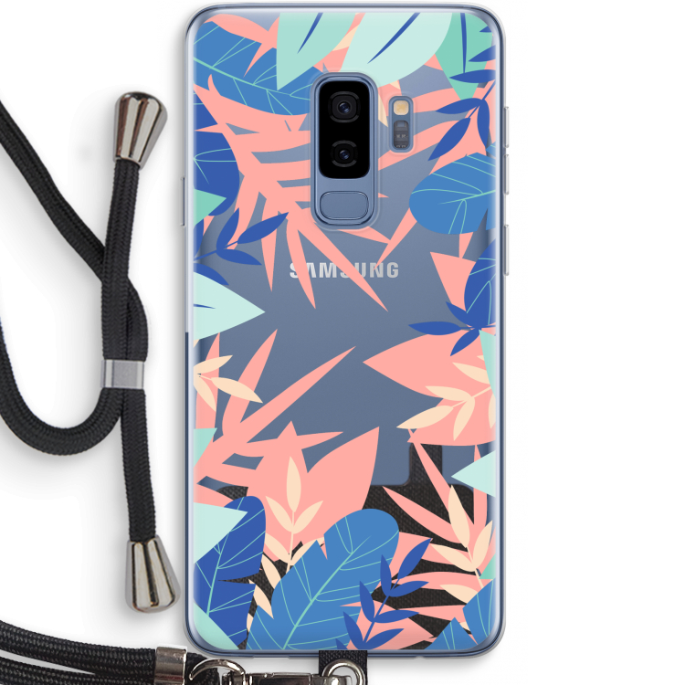 Tropisch: Samsung Galaxy S9 Plus Transparant Hoesje met koord