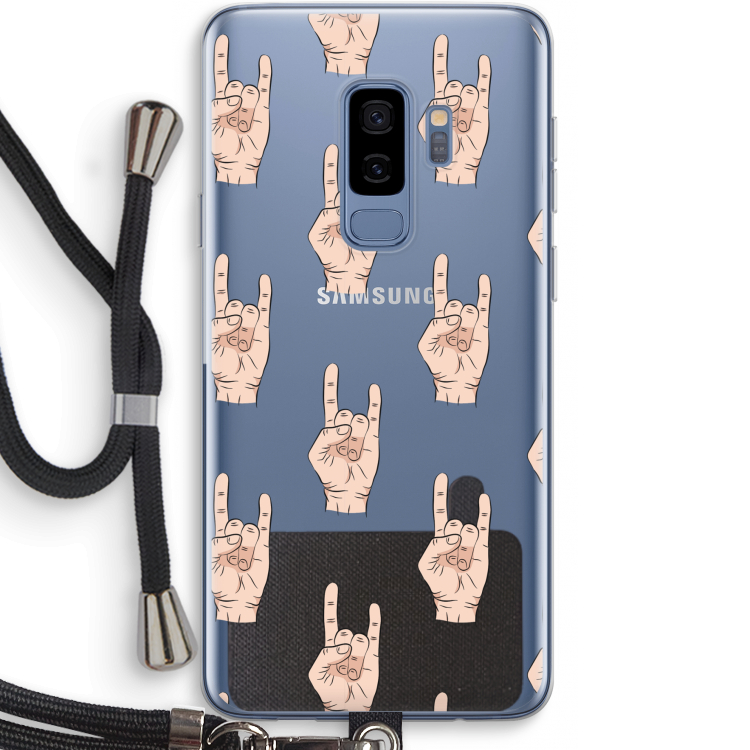 Rock: Samsung Galaxy S9 Plus Transparant Hoesje met koord