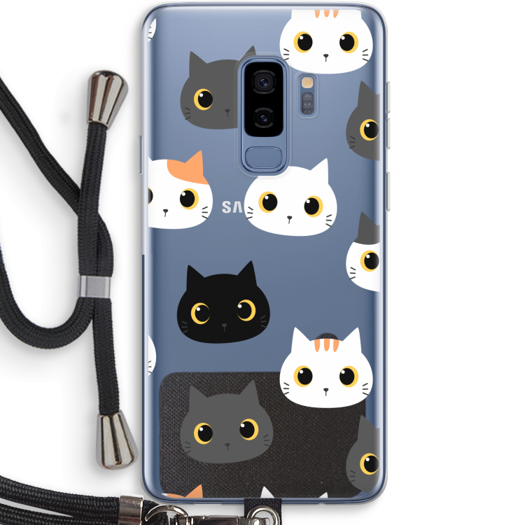 Katten: Samsung Galaxy S9 Plus Transparant Hoesje met koord