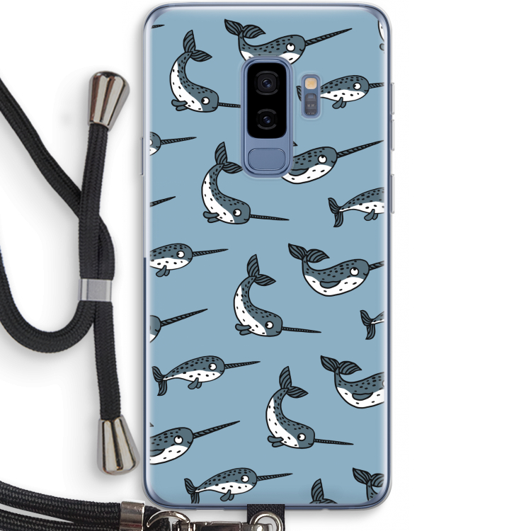 Narwhal: Samsung Galaxy S9 Plus Transparant Hoesje met koord