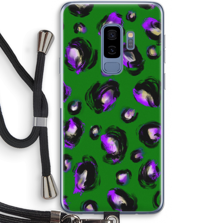 Green Cheetah: Samsung Galaxy S9 Plus Transparant Hoesje met koord