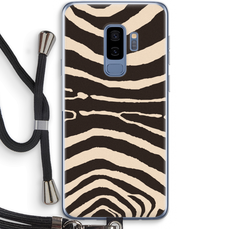 Arizona Zebra: Samsung Galaxy S9 Plus Transparant Hoesje met koord