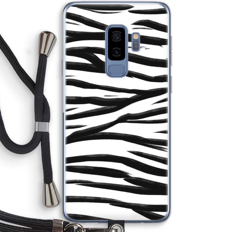 Zebra pattern: Samsung Galaxy S9 Plus Transparant Hoesje met koord