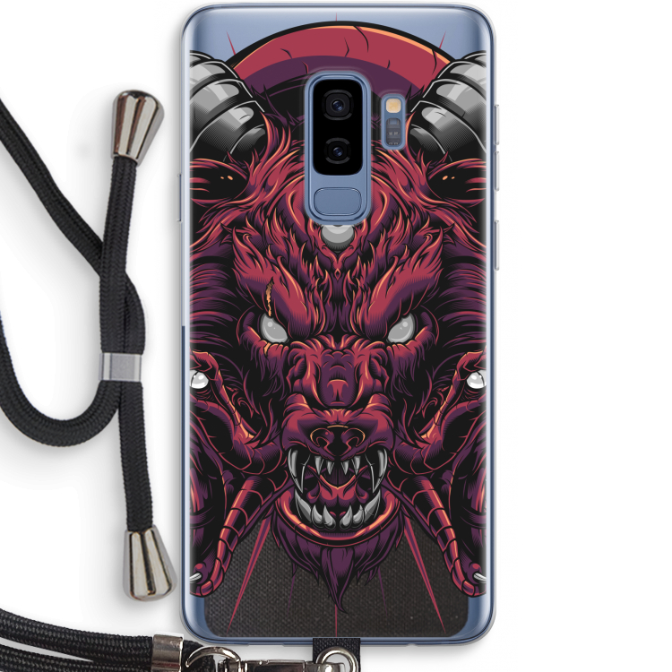 Hell Hound and Serpents: Samsung Galaxy S9 Plus Transparant Hoesje met koord