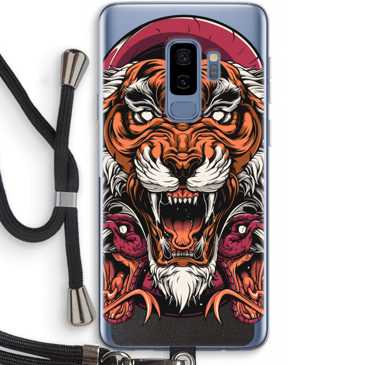 Tiger and Rattlesnakes: Samsung Galaxy S9 Plus Transparant Hoesje met koord