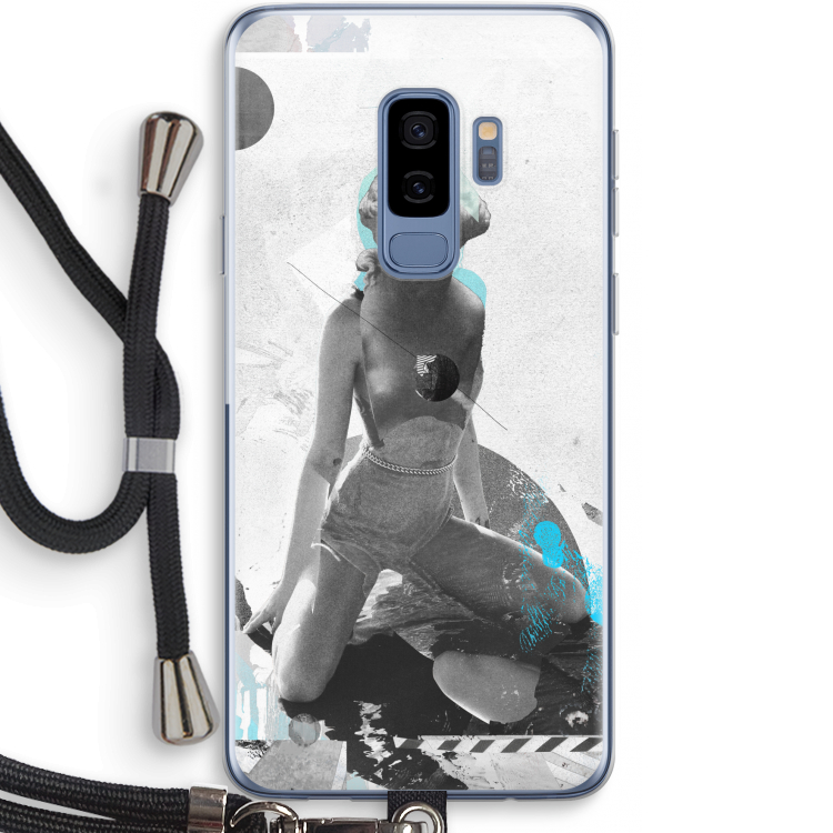 I will not feel a thing: Samsung Galaxy S9 Plus Transparant Hoesje met koord