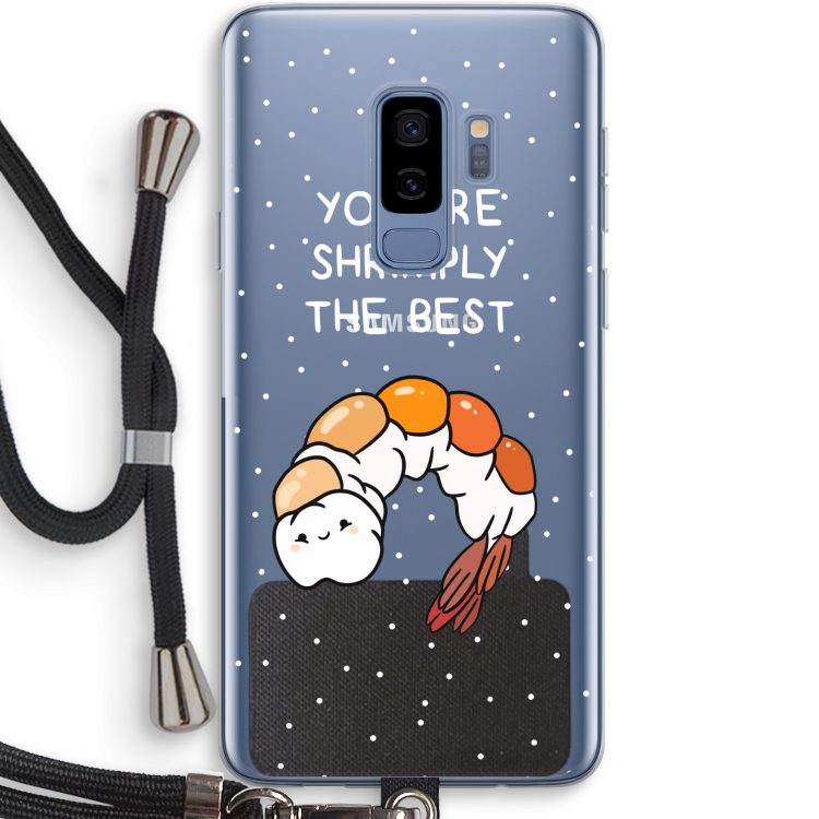 You're Shrimply The Best: Samsung Galaxy S9 Plus Transparant Hoesje met koord