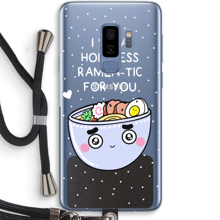 I'm A Hopeless Ramen-Tic For You: Samsung Galaxy S9 Plus Transparant Hoesje met koord