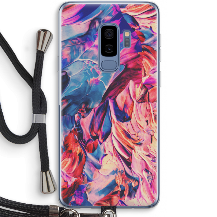 Pink Orchard: Samsung Galaxy S9 Plus Transparant Hoesje met koord