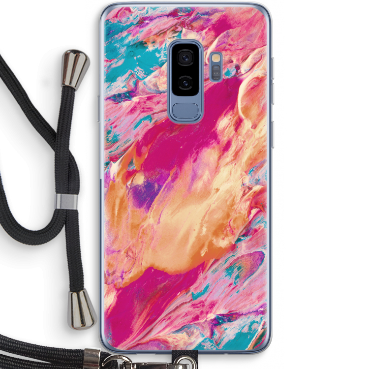 Pastel Echoes: Samsung Galaxy S9 Plus Transparant Hoesje met koord