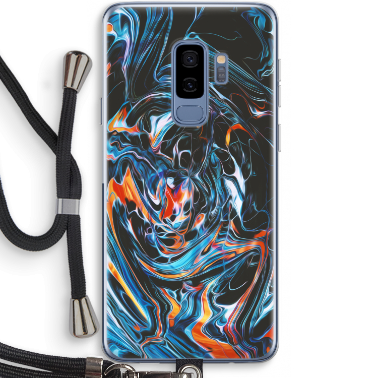 Black Unicorn: Samsung Galaxy S9 Plus Transparant Hoesje met koord