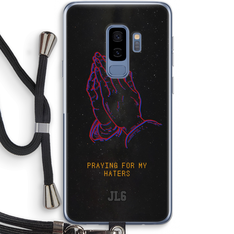 Praying For My Haters: Samsung Galaxy S9 Plus Transparant Hoesje met koord