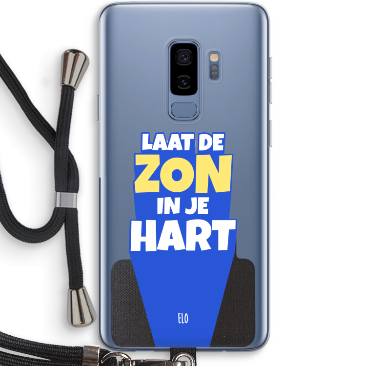 Laat de zon in je hart: Samsung Galaxy S9 Plus Transparant Hoesje met koord