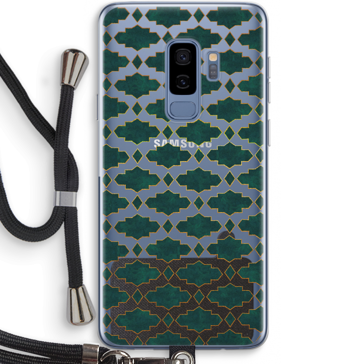 Moroccan tiles: Samsung Galaxy S9 Plus Transparant Hoesje met koord