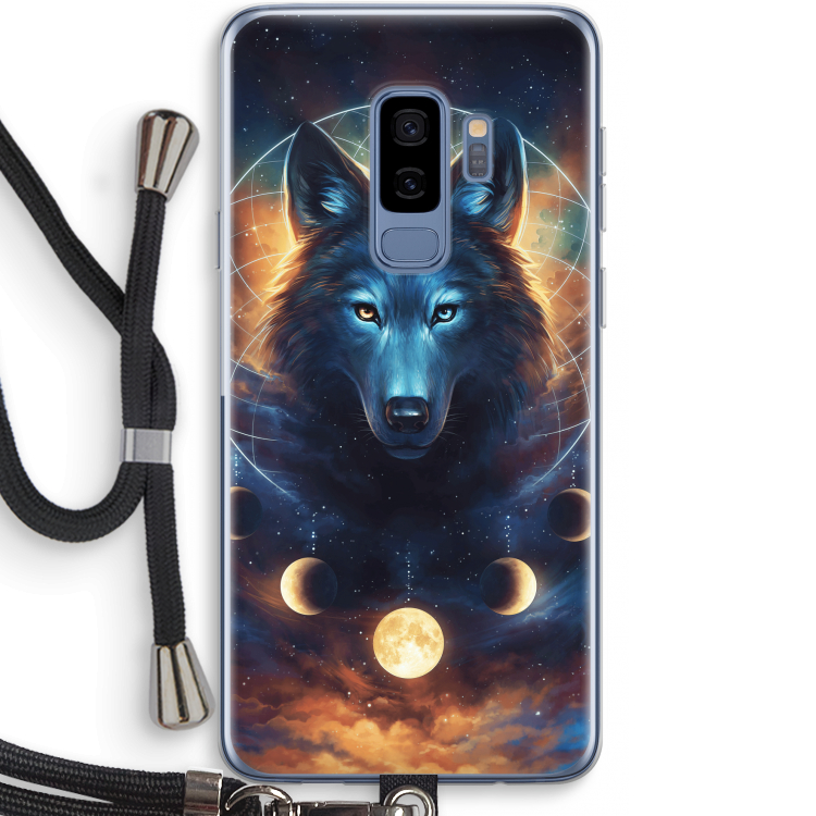 Wolf Dreamcatcher: Samsung Galaxy S9 Plus Transparant Hoesje met koord