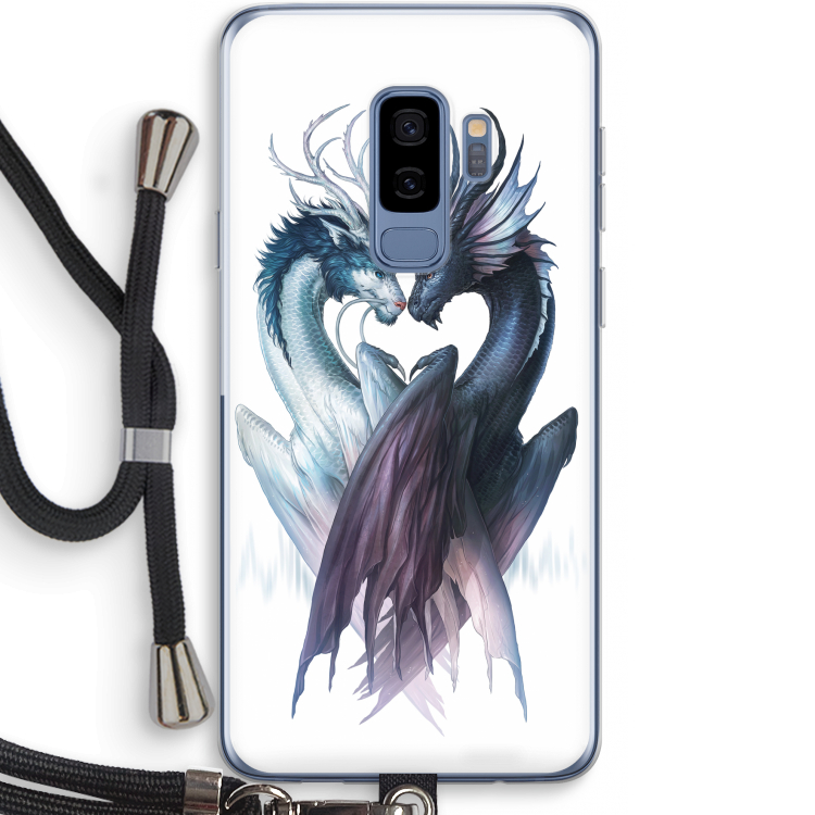 Yin Yang Dragons: Samsung Galaxy S9 Plus Transparant Hoesje met koord