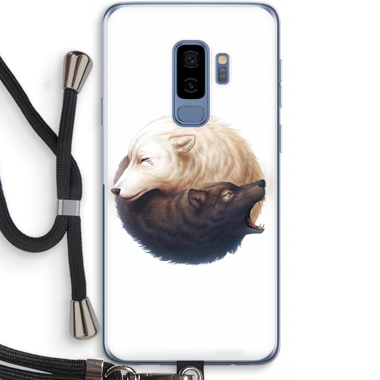 Yin Yang Wolves: Samsung Galaxy S9 Plus Transparant Hoesje met koord