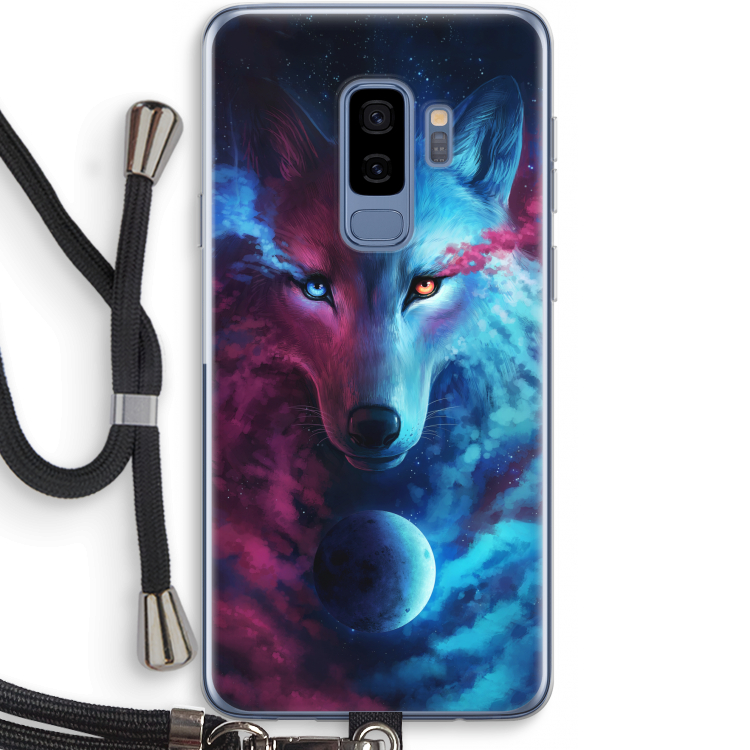 Where Light And Dark Meet: Samsung Galaxy S9 Plus Transparant Hoesje met koord