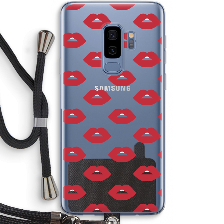 Lips: Samsung Galaxy S9 Plus Transparant Hoesje met koord