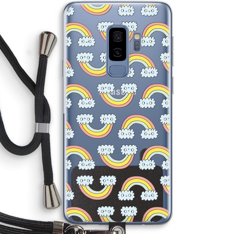 Regenboog: Samsung Galaxy S9 Plus Transparant Hoesje met koord