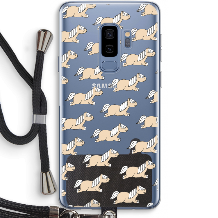 Ponys: Samsung Galaxy S9 Plus Transparant Hoesje met koord