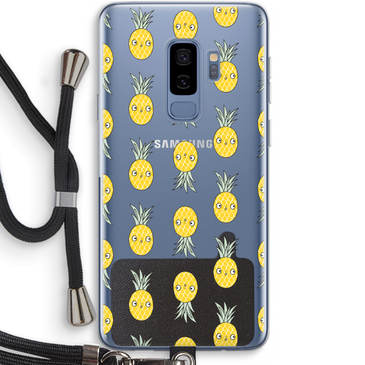 Ananas: Samsung Galaxy S9 Plus Transparant Hoesje met koord