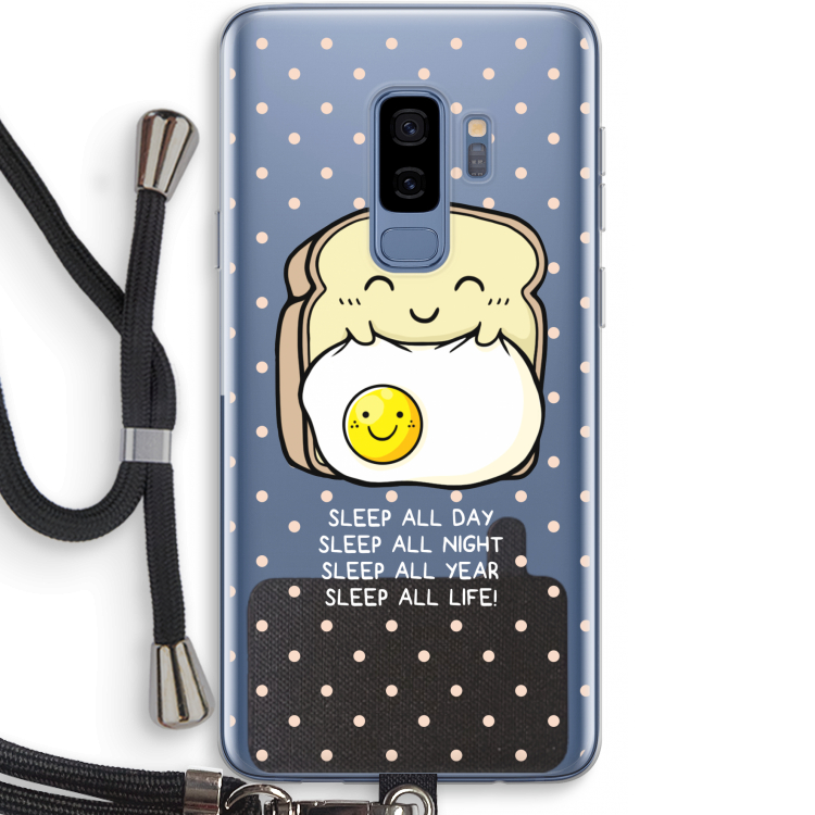 Sleep All Day: Samsung Galaxy S9 Plus Transparant Hoesje met koord