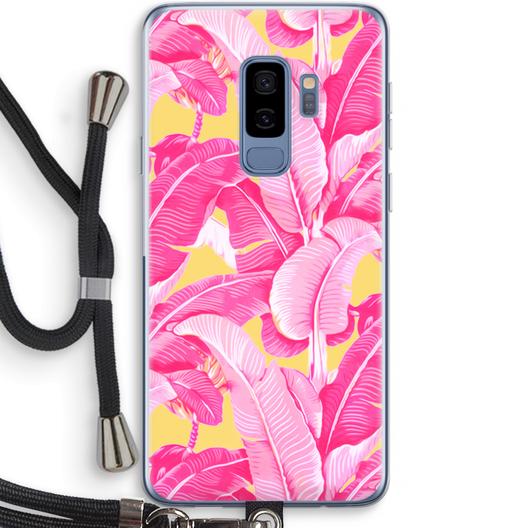 Pink Banana: Samsung Galaxy S9 Plus Transparant Hoesje met koord