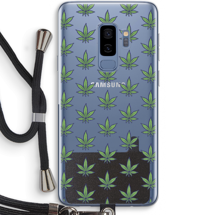 Weed: Samsung Galaxy S9 Plus Transparant Hoesje met koord