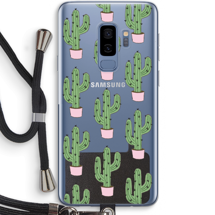 Cactus Lover: Samsung Galaxy S9 Plus Transparant Hoesje met koord