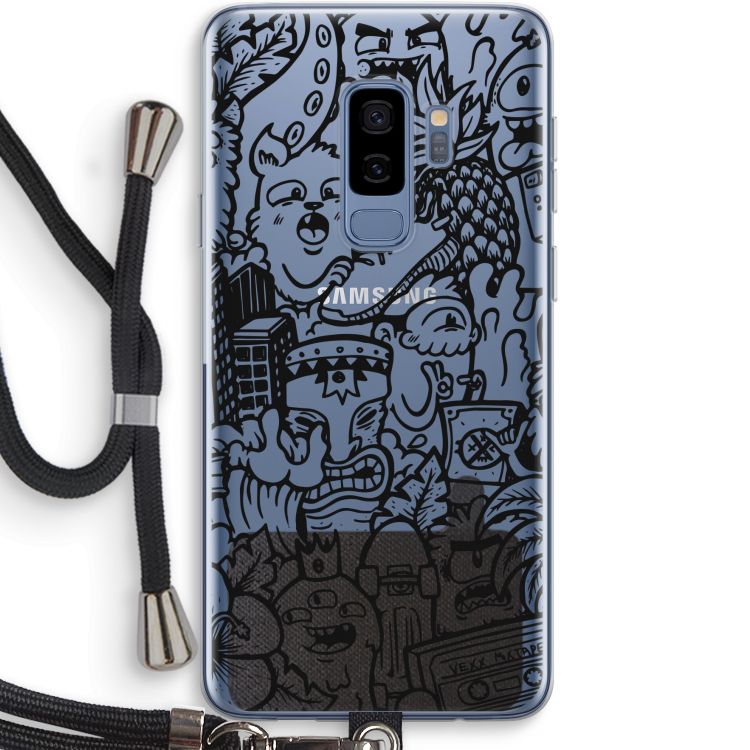 Vexx Black Mixtape: Samsung Galaxy S9 Plus Transparant Hoesje met koord
