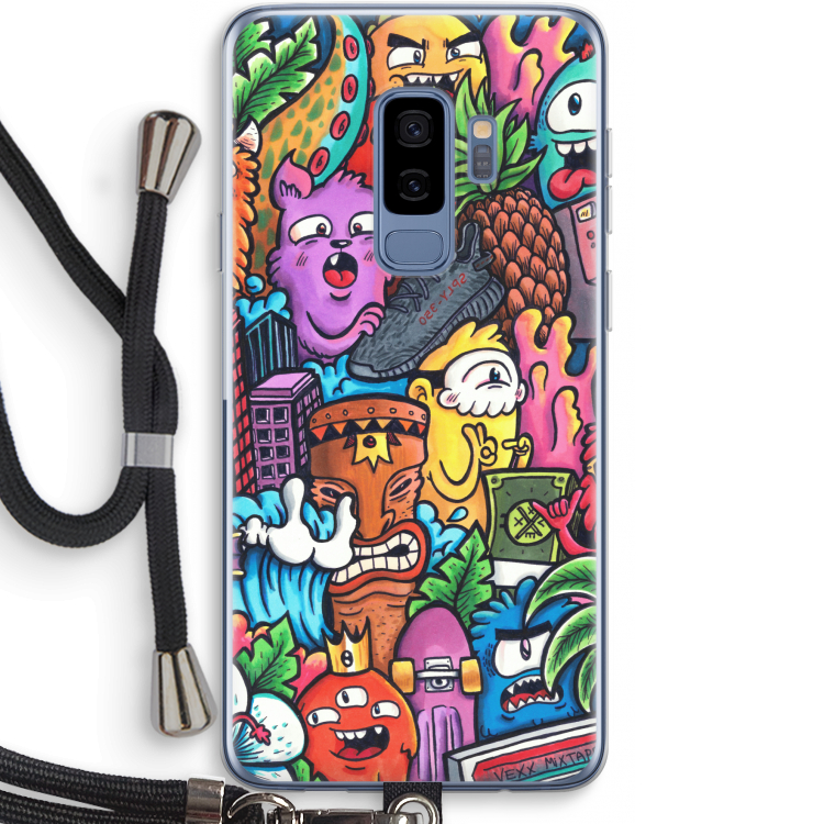 Vexx Mixtape: Samsung Galaxy S9 Plus Transparant Hoesje met koord