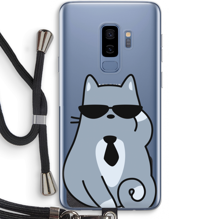 Cool cat: Samsung Galaxy S9 Plus Transparant Hoesje met koord