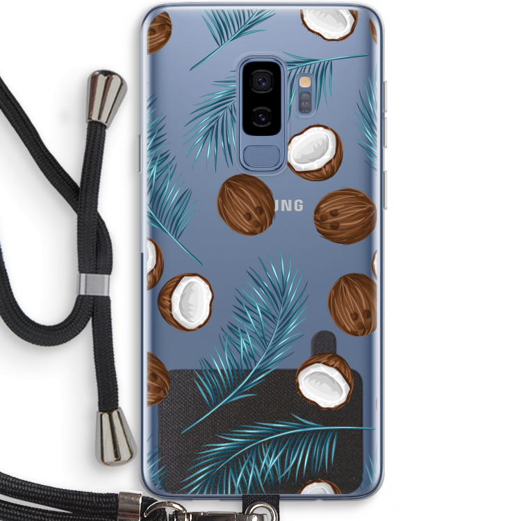 Kokosnoot roze: Samsung Galaxy S9 Plus Transparant Hoesje met koord