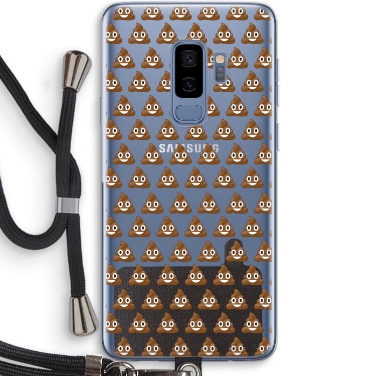 Poop emoji: Samsung Galaxy S9 Plus Transparant Hoesje met koord