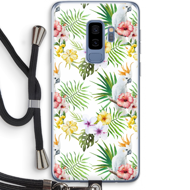 Gele kuif: Samsung Galaxy S9 Plus Transparant Hoesje met koord