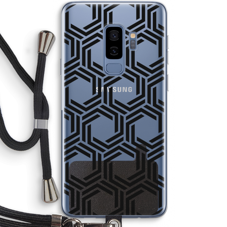 Geometrisch patroon: Samsung Galaxy S9 Plus Transparant Hoesje met koord