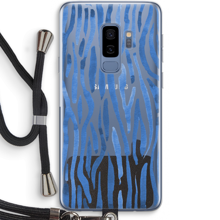 Blauwe nerven: Samsung Galaxy S9 Plus Transparant Hoesje met koord