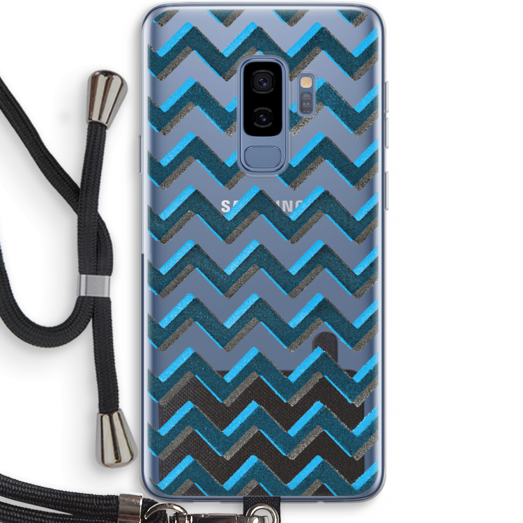 Onderbroken lijn: Samsung Galaxy S9 Plus Transparant Hoesje met koord