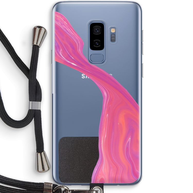 Paarse stroom: Samsung Galaxy S9 Plus Transparant Hoesje met koord
