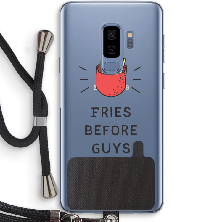 Fries before guys: Samsung Galaxy S9 Plus Transparant Hoesje met koord