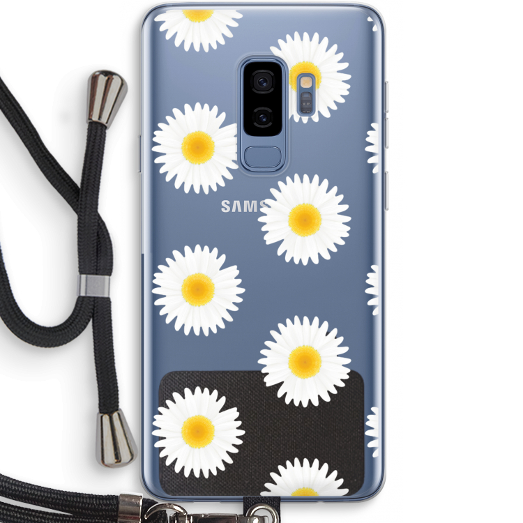 Margrietjes: Samsung Galaxy S9 Plus Transparant Hoesje met koord