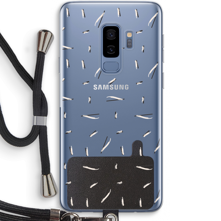Hipster stripes: Samsung Galaxy S9 Plus Transparant Hoesje met koord