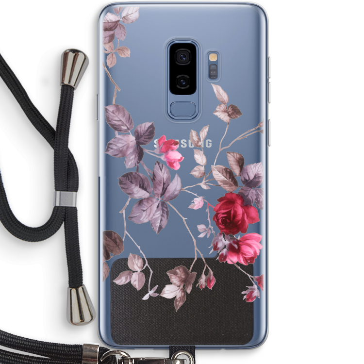 Mooie bloemen: Samsung Galaxy S9 Plus Transparant Hoesje met koord