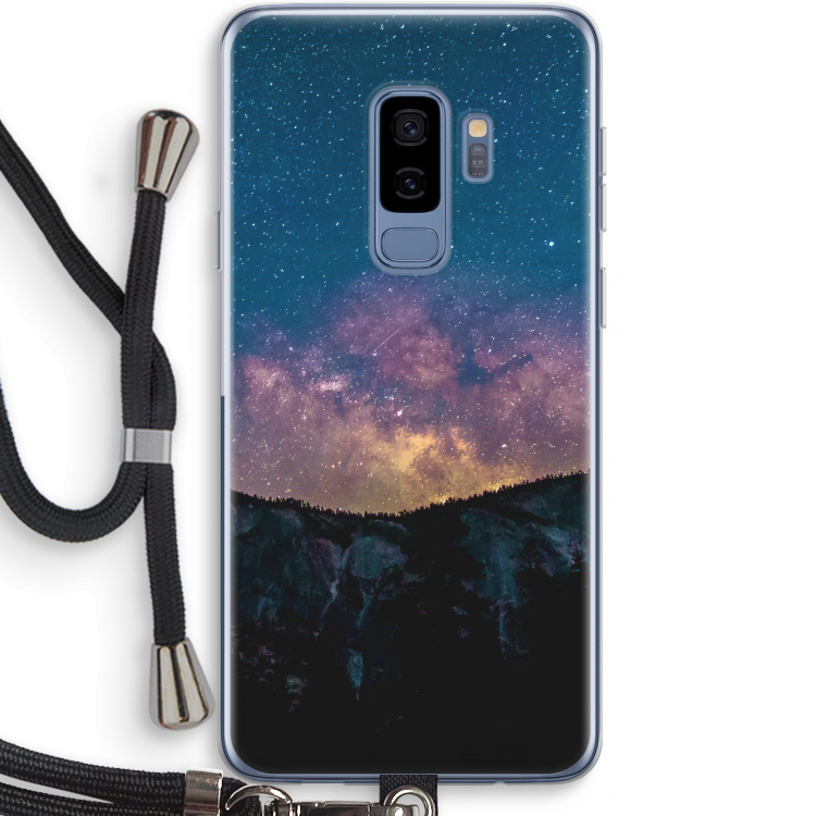 Travel to space: Samsung Galaxy S9 Plus Transparant Hoesje met koord