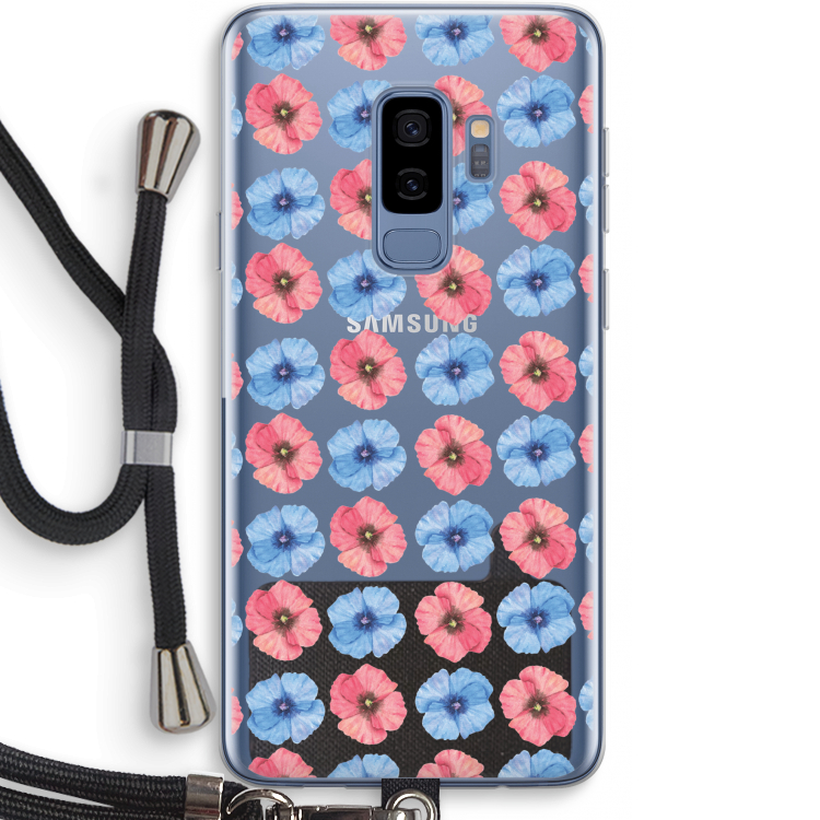 Klaproosjes: Samsung Galaxy S9 Plus Transparant Hoesje met koord