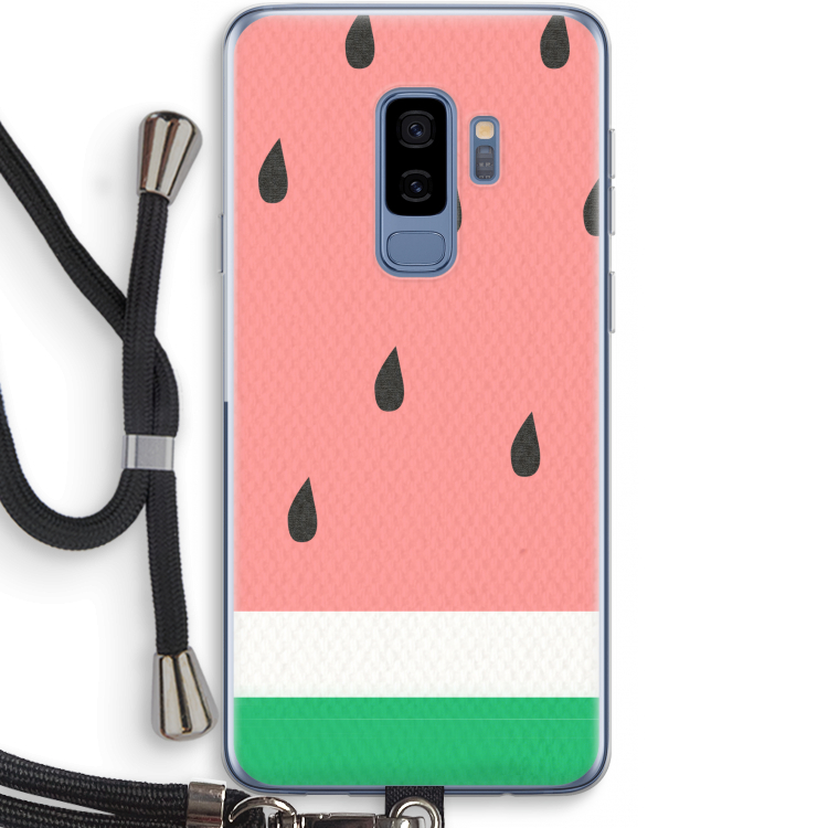 Watermeloen: Samsung Galaxy S9 Plus Transparant Hoesje met koord